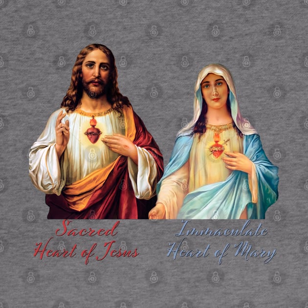 Immaculate Heart and Sacred Heart Typography by Brasilia Catholic